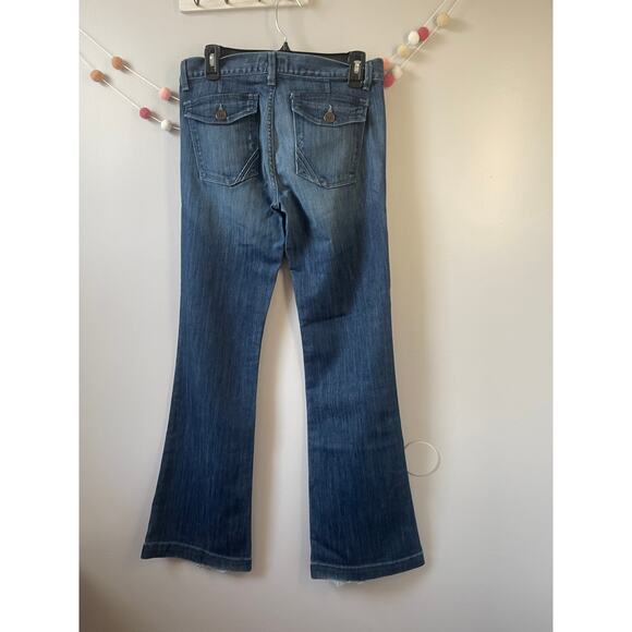 Anlo Wide Leg Dark Wash Mercer Denim Flare Jeans - Picture 6 of 9